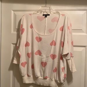 Pink hearts top 3/4 sleeves